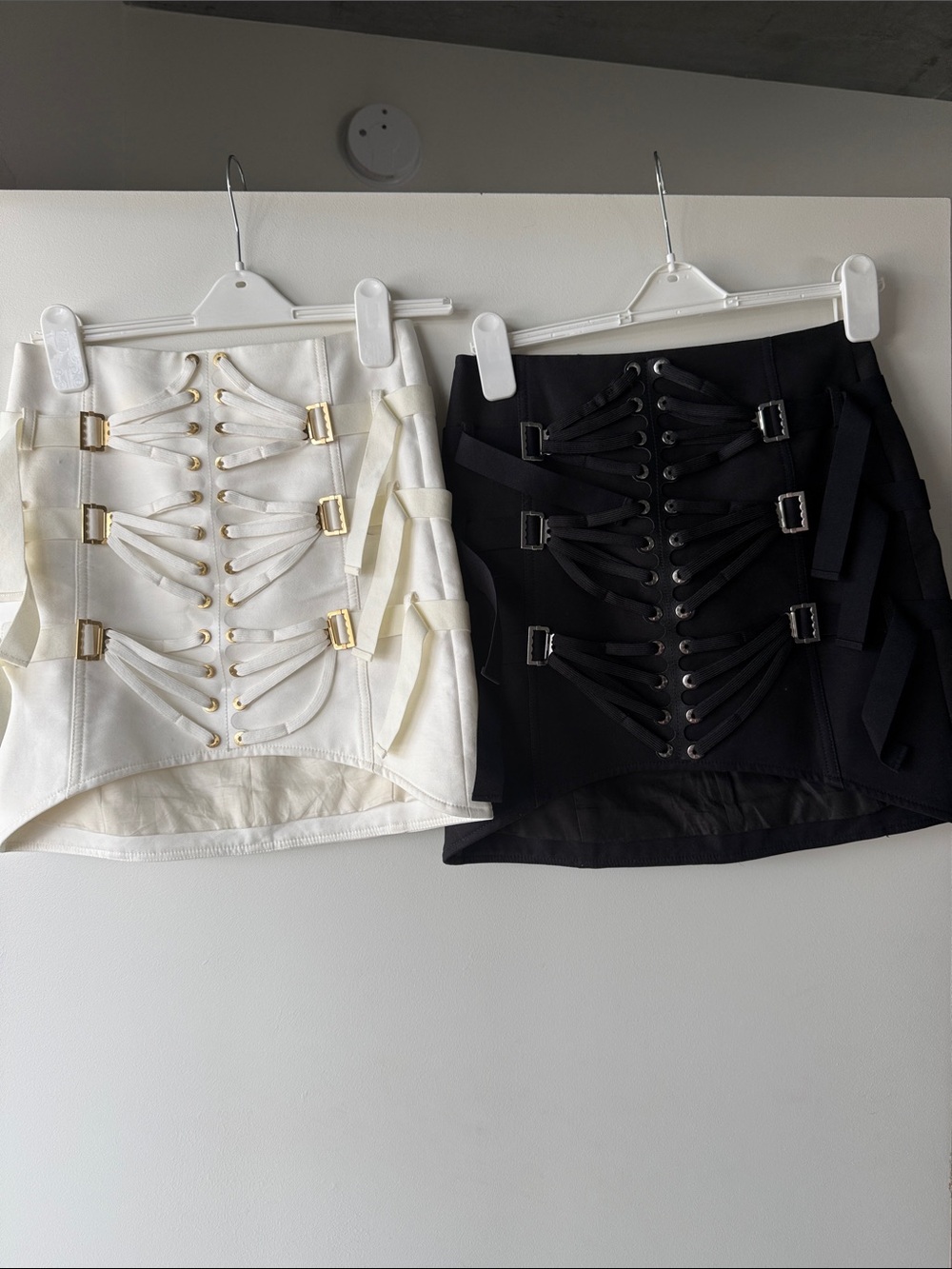 Dion Lee Corset-Style Mini Skirt in White and Black